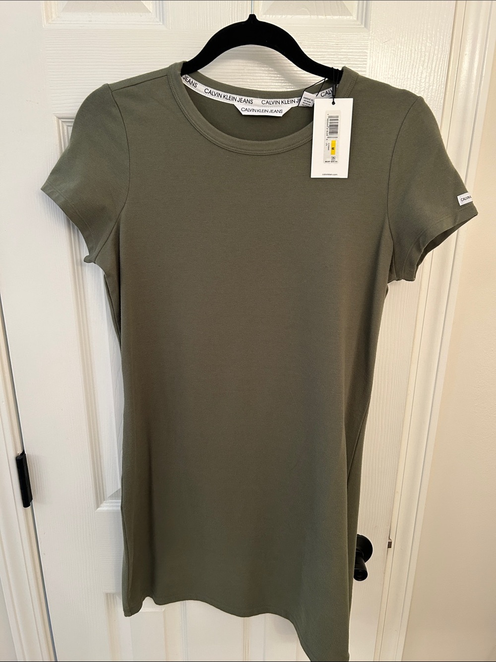 Calvin Klein Jeans Olive Crewneck Short Sleeve Tee Dress